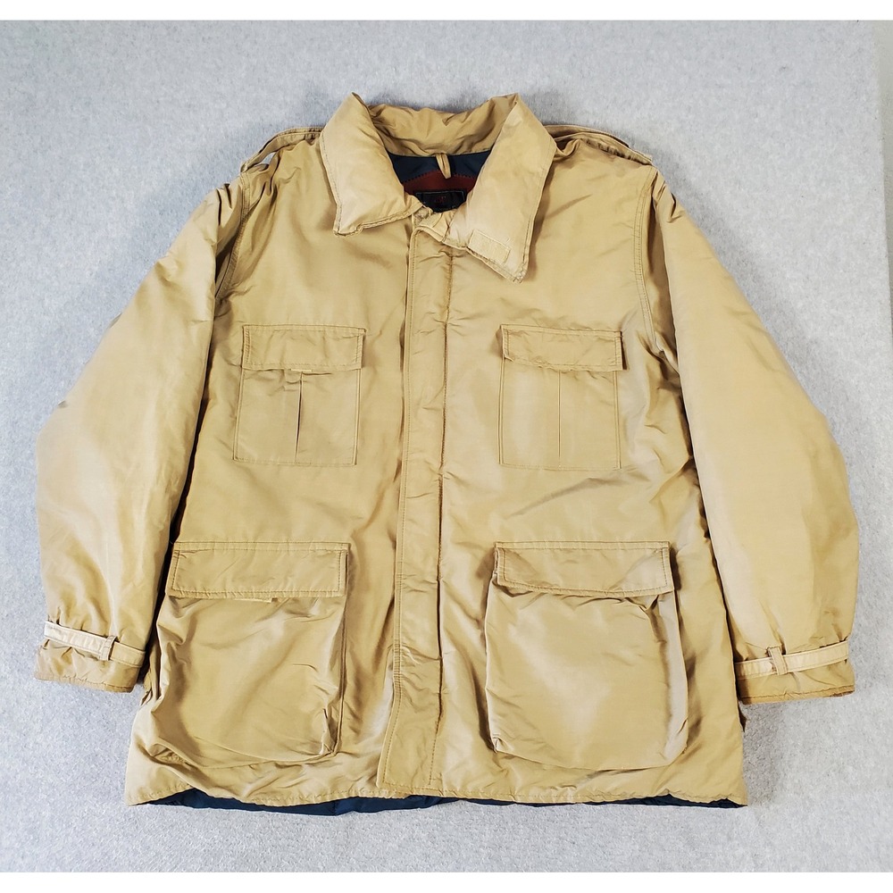 Vintage Abercrombie & Fitch Mens XL Field Jacket Tan Khaki Quilted Made in USA